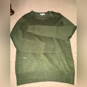 A dip o darlings  Olive Green Women's Crewneck Sweater